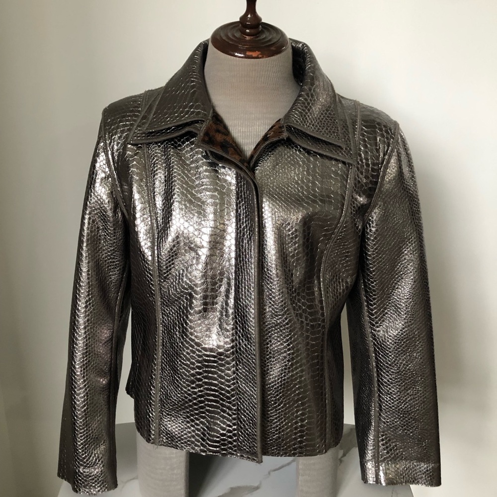 Outerwear By Lisa Animal Snake Print Jacket Sz Large